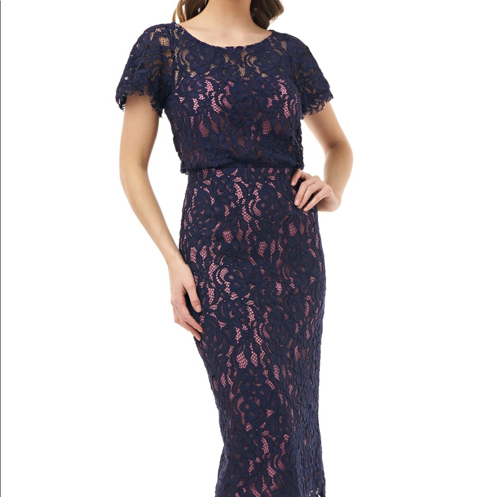 JS Collections Embroidered Lace Blouse Cocktail